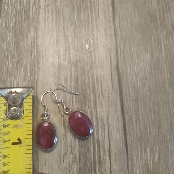 Ruby sterling silver earrings - Picture 4 of 5